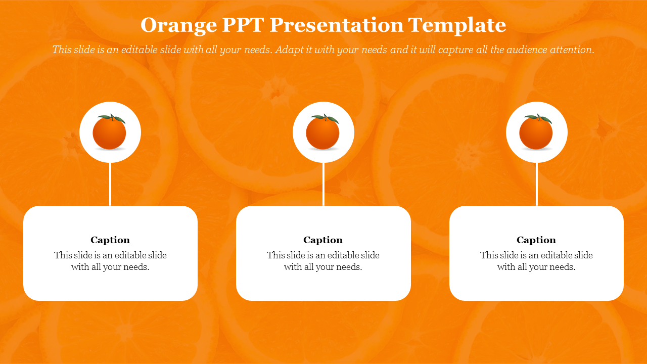 Stunning Orange PPT Presentation Template Slide Design